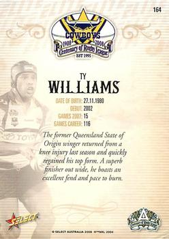 2008 NRL Centenary #164 Ty Williams Back